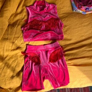 Fashion Brand Company Hot Pink Fringe Top & Bottom Size Small